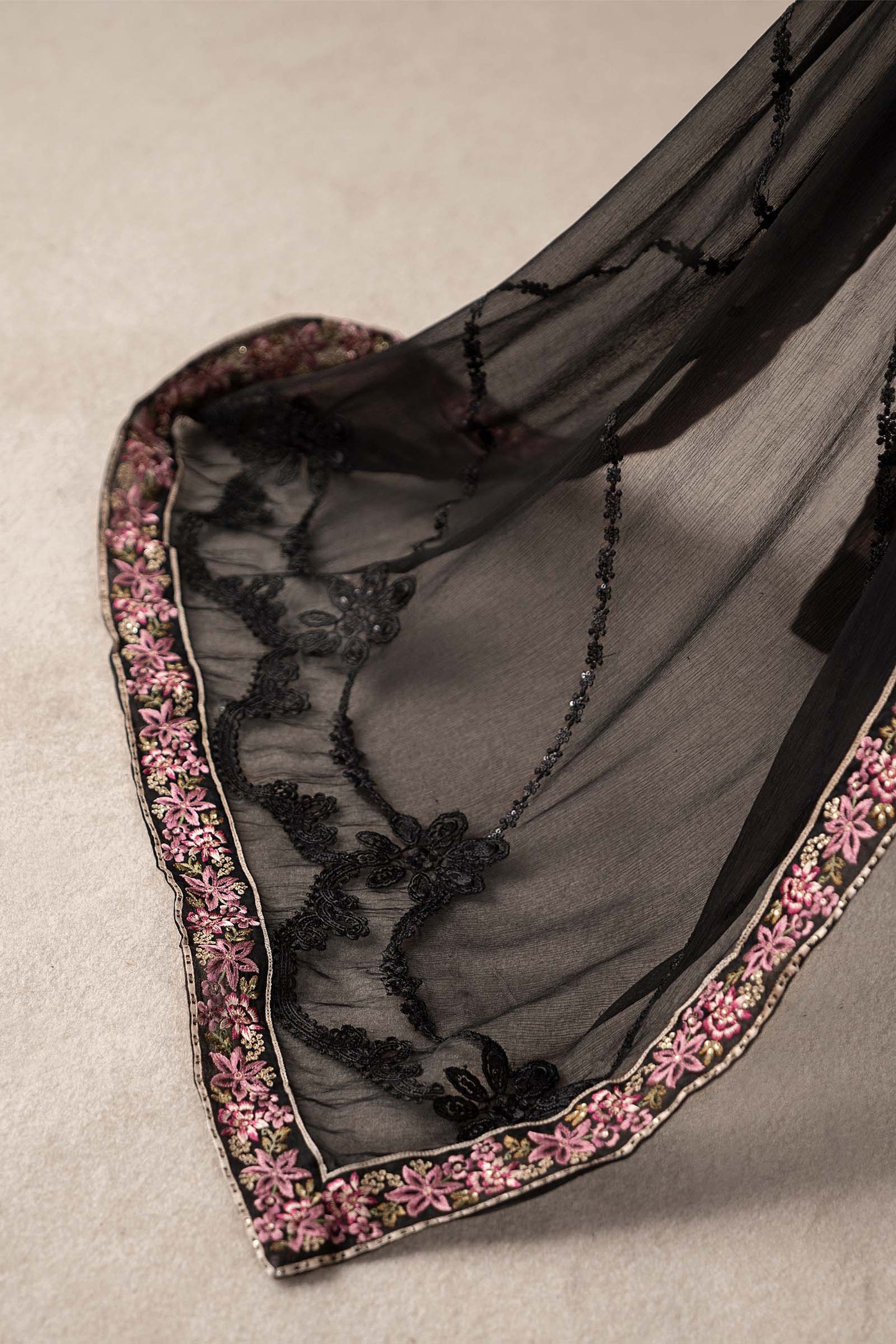 3 Piece Embroidered Chiffon Suit | MCS-25-104