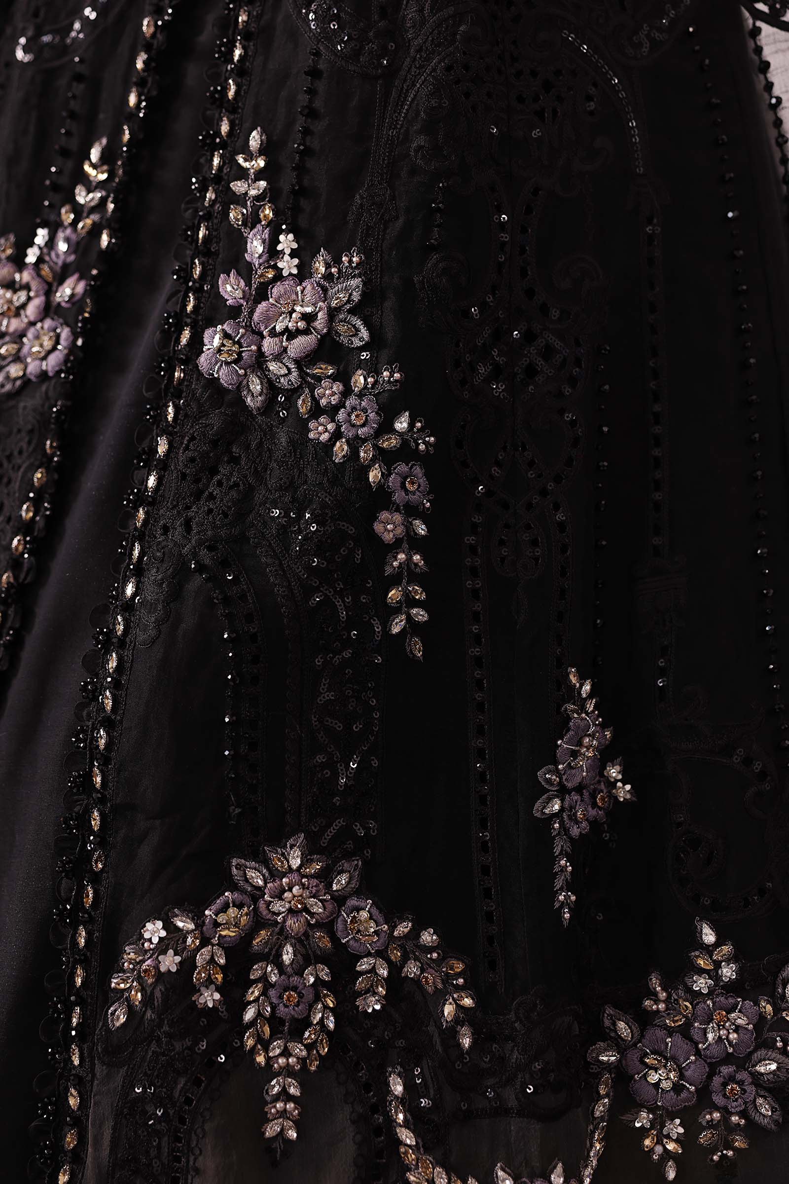 3 Piece Unstitched Embroidered Organza Suit | BD-3004