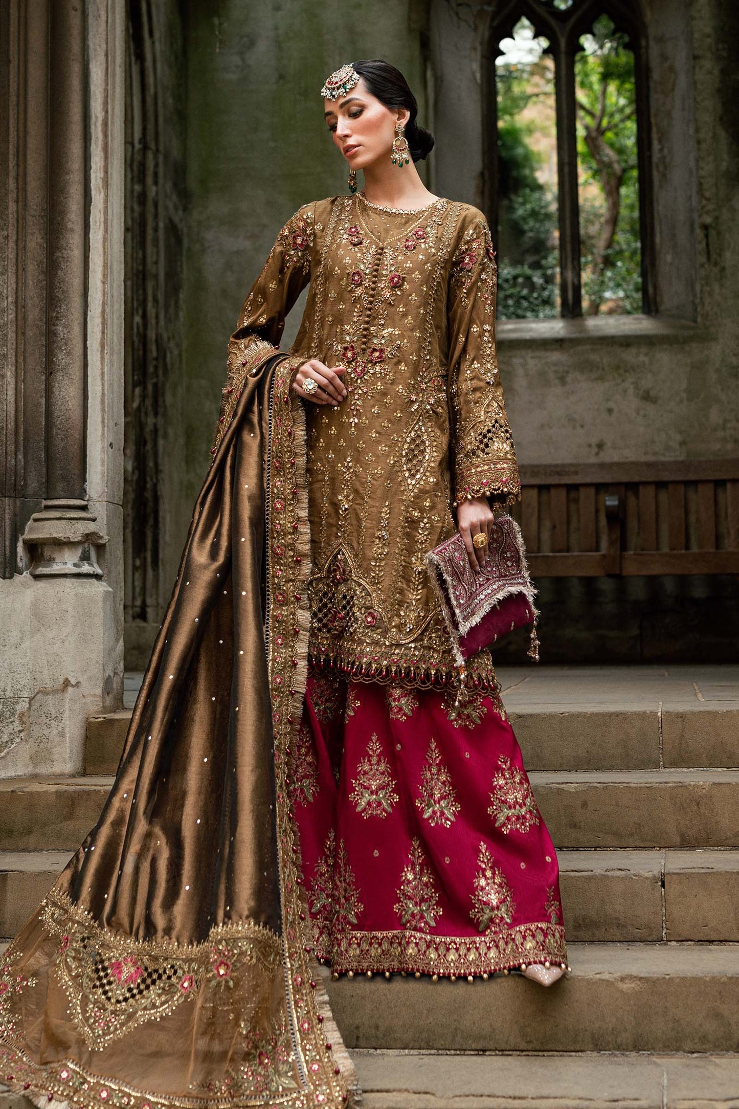 3 Piece Unstitched Embroidered Raw Silk Suit