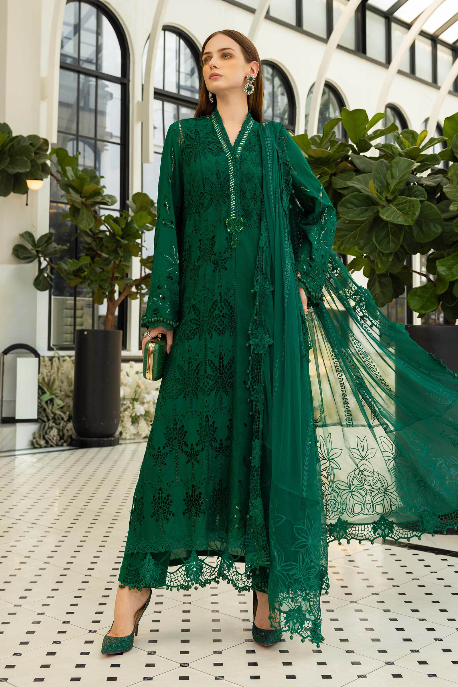 3 Piece Unstitched Embroidered Lawn Suit