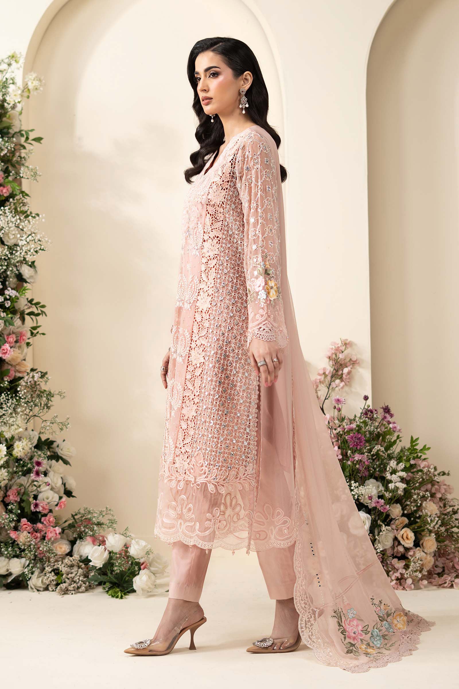 3 Piece Embroidered Chiffon Suit