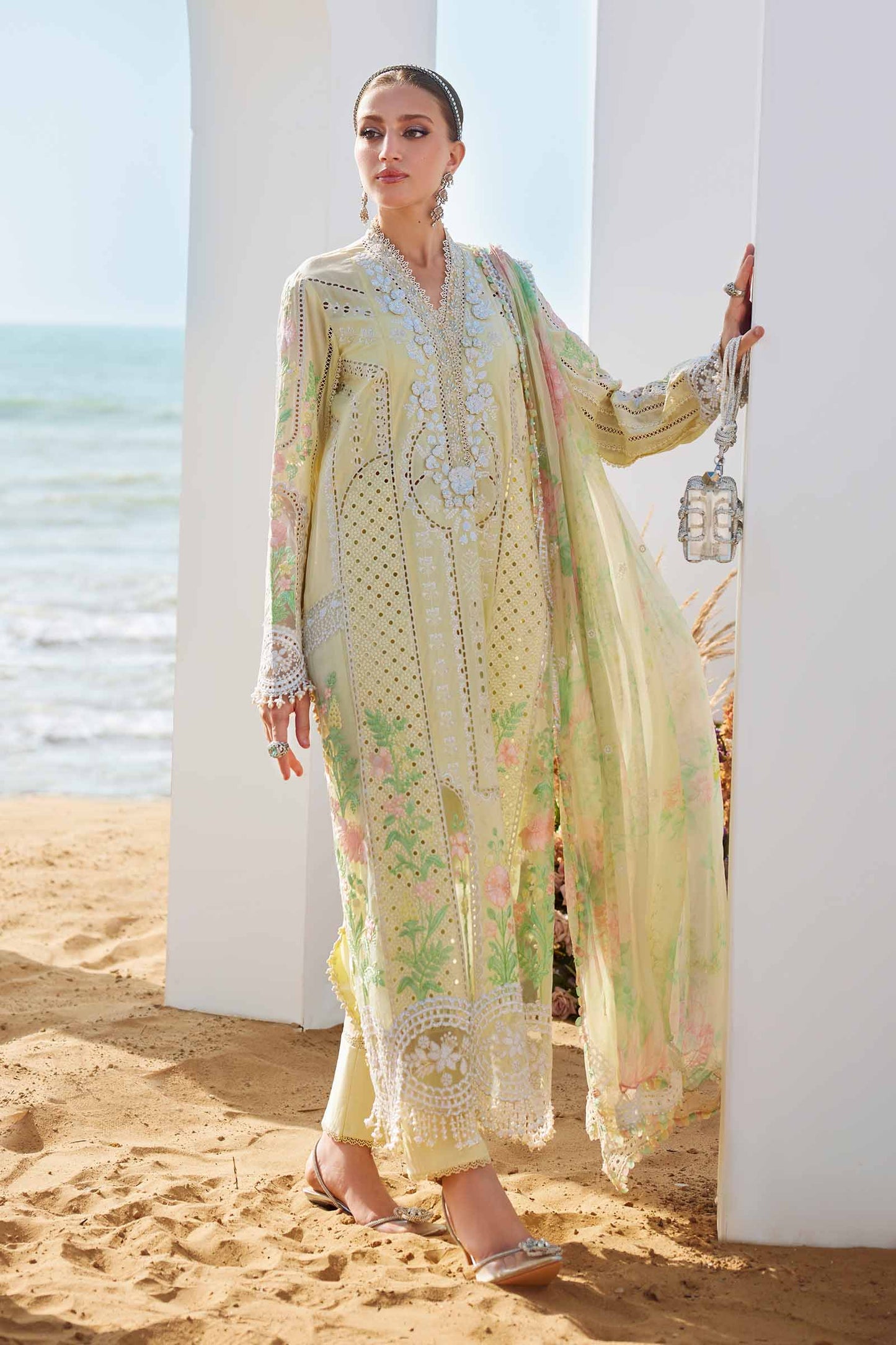 3 Piece Unstitched Embroidered Lawn Suit | EID LAWN-25-04