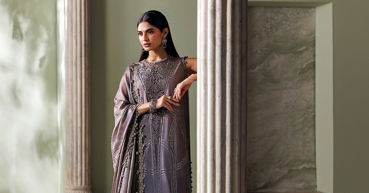 3 Piece Unstitched Embroidered Bell Raw Silk Suit