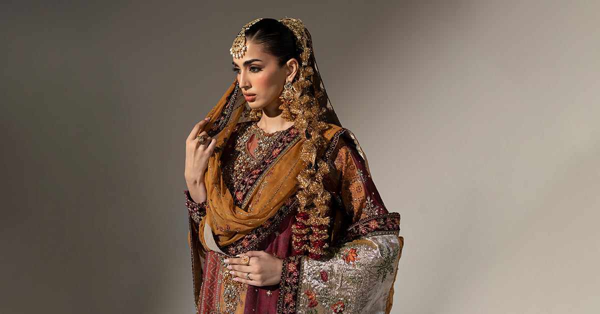 3 Piece Embroidered Raw Silk Suit