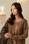 3 Piece Embroidered Raw Silk Suit