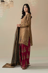 3 Piece Embroidered Raw Silk Suit