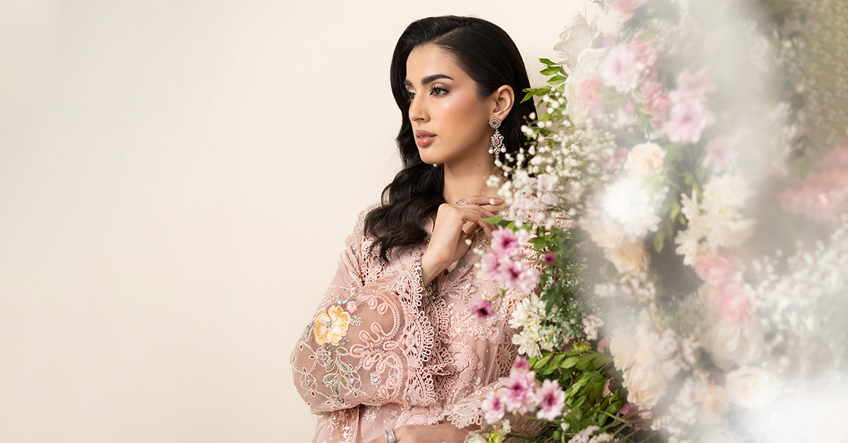 3 Piece Embroidered Chiffon Suit