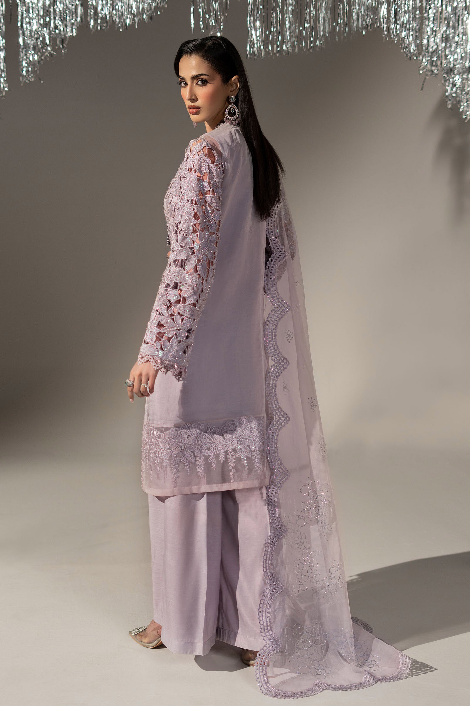 3 Piece Embroidered Organza Suit