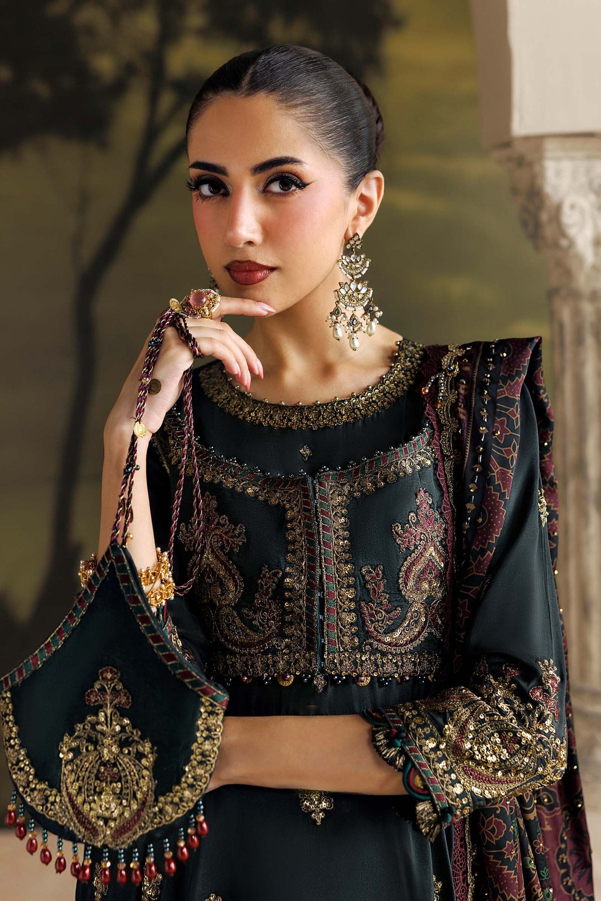 3 Piece Unstitched Embroidered Tusser Silk Suit