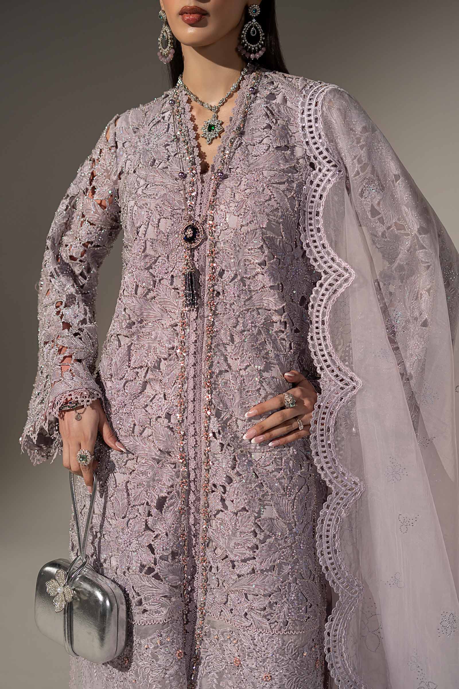3 Piece Embroidered Organza Suit