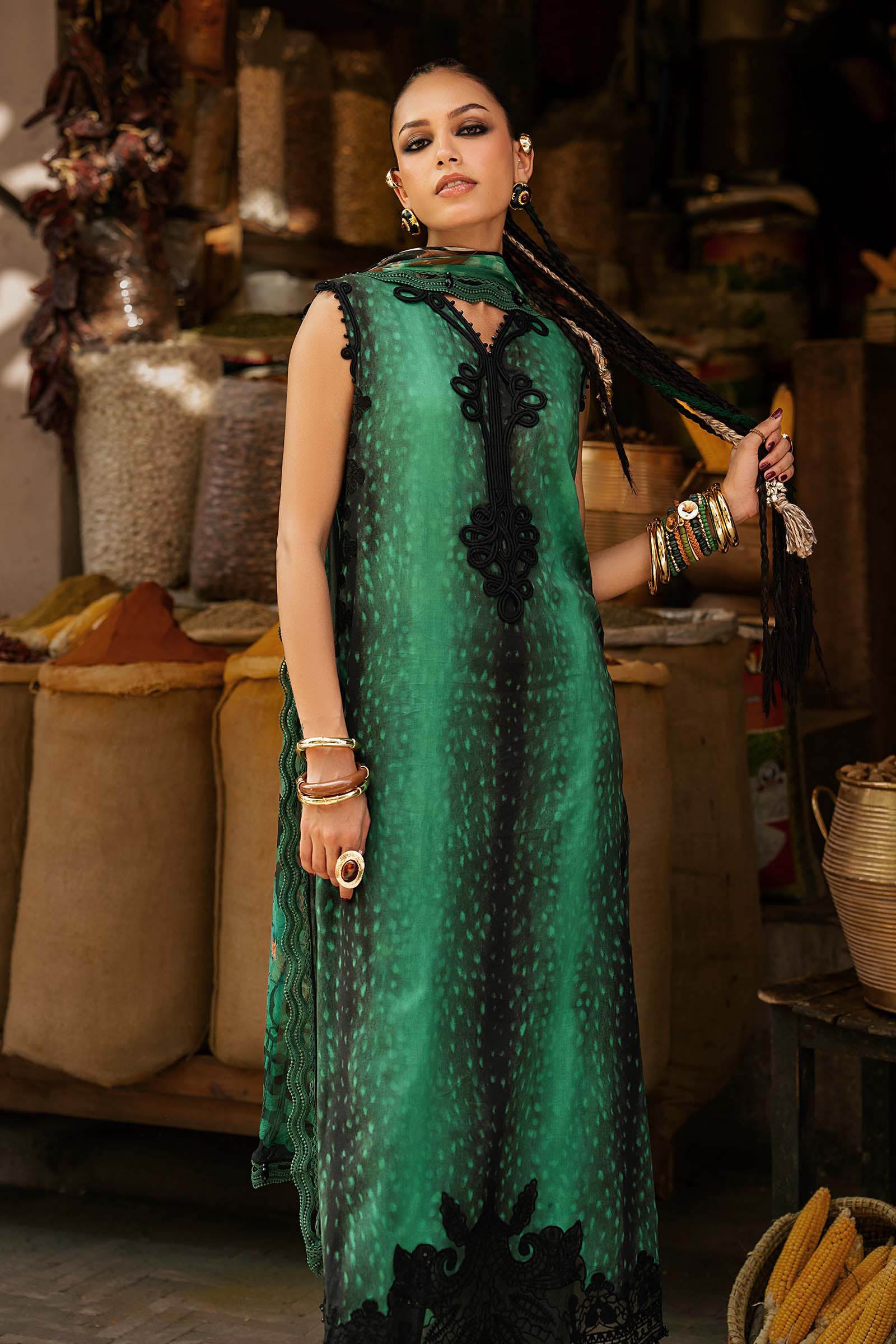 3 Piece Unstitched Embroidered Linen Suit
