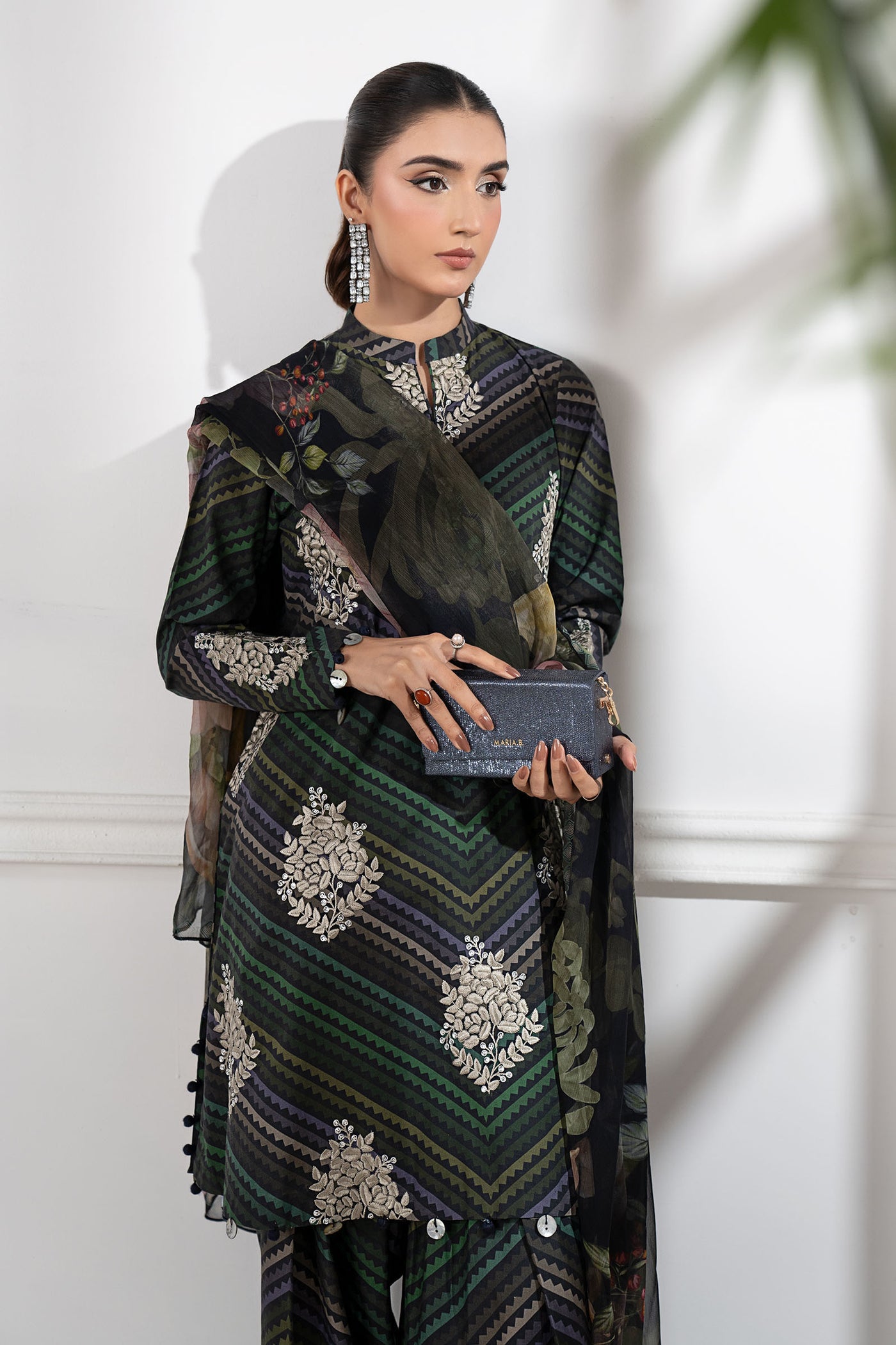 3 Piece Embroidered Cambric Suit