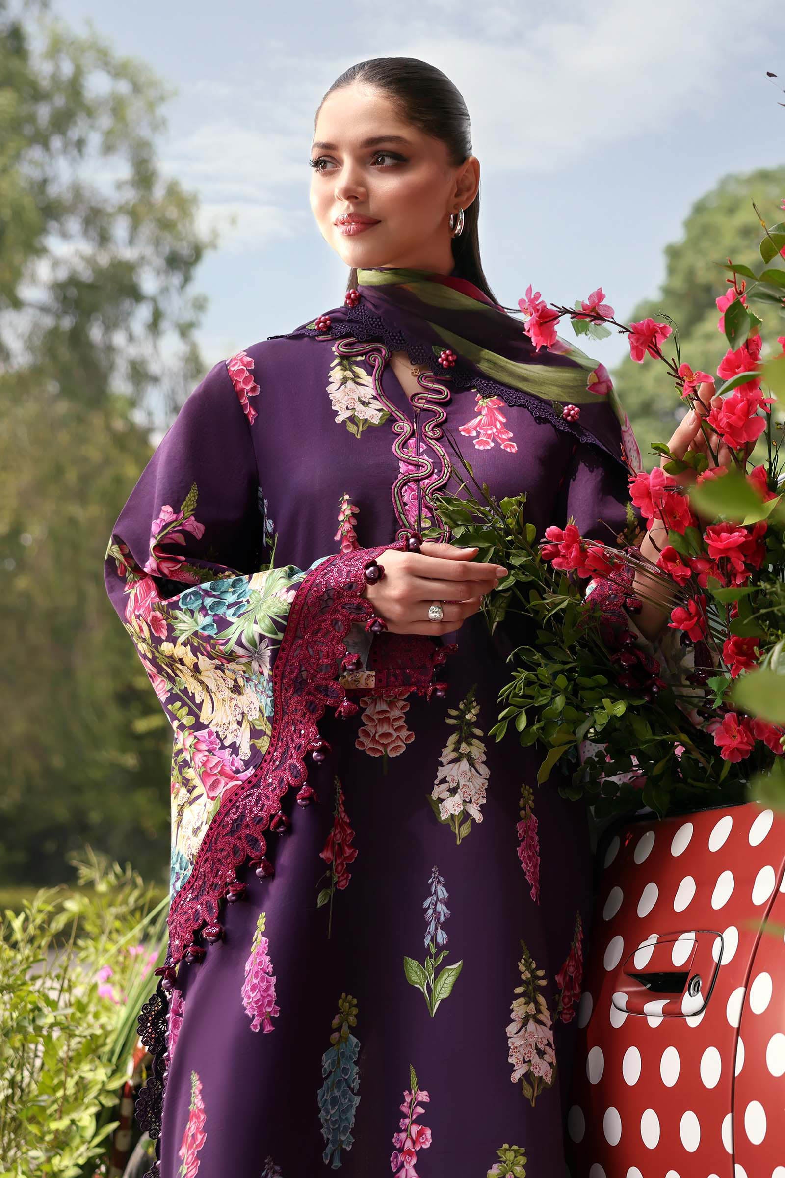 3 Piece Unstitched Embroidered Lawn Suit