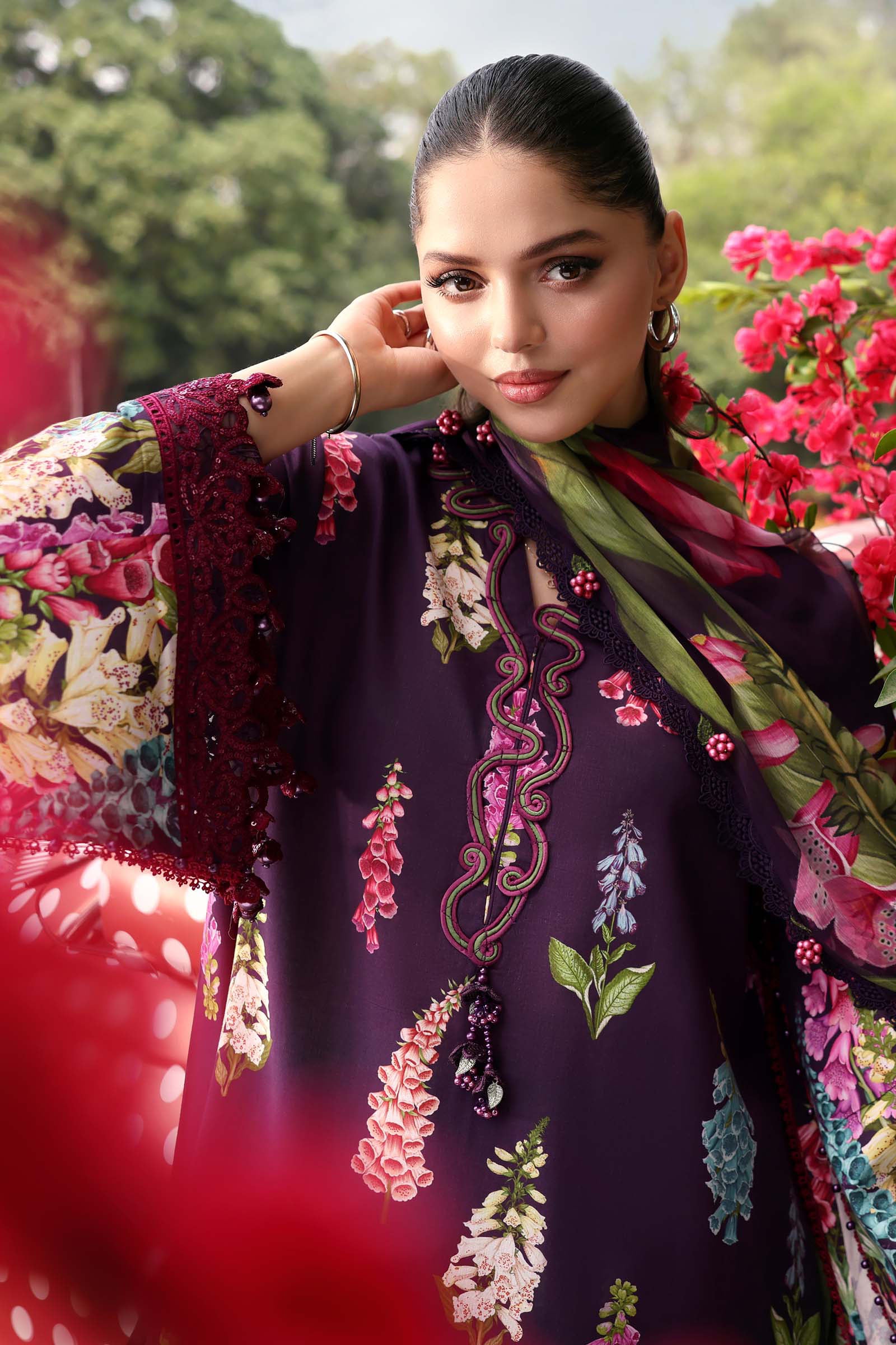 3 Piece Unstitched Embroidered Lawn Suit