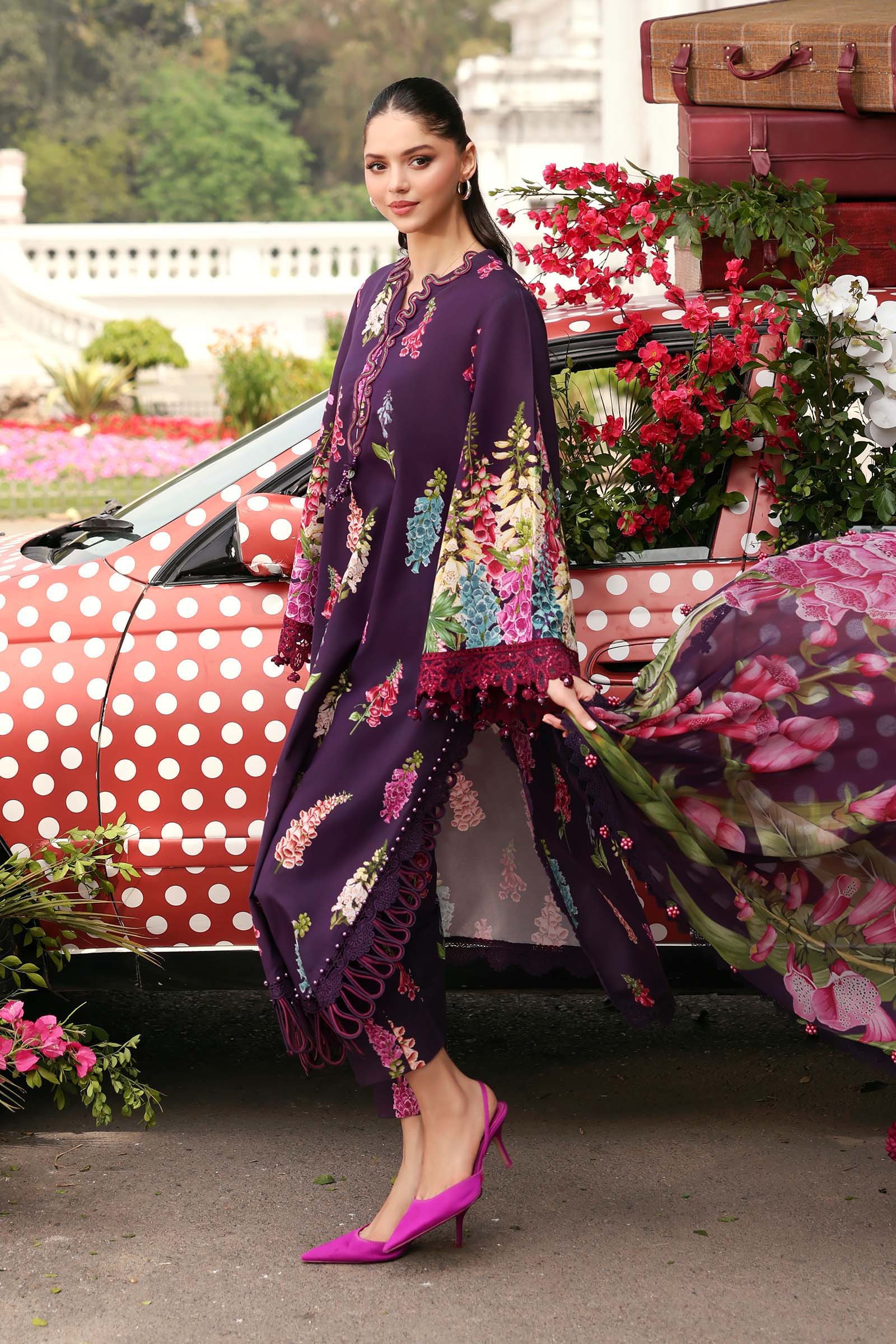 3 Piece Unstitched Embroidered Lawn Suit