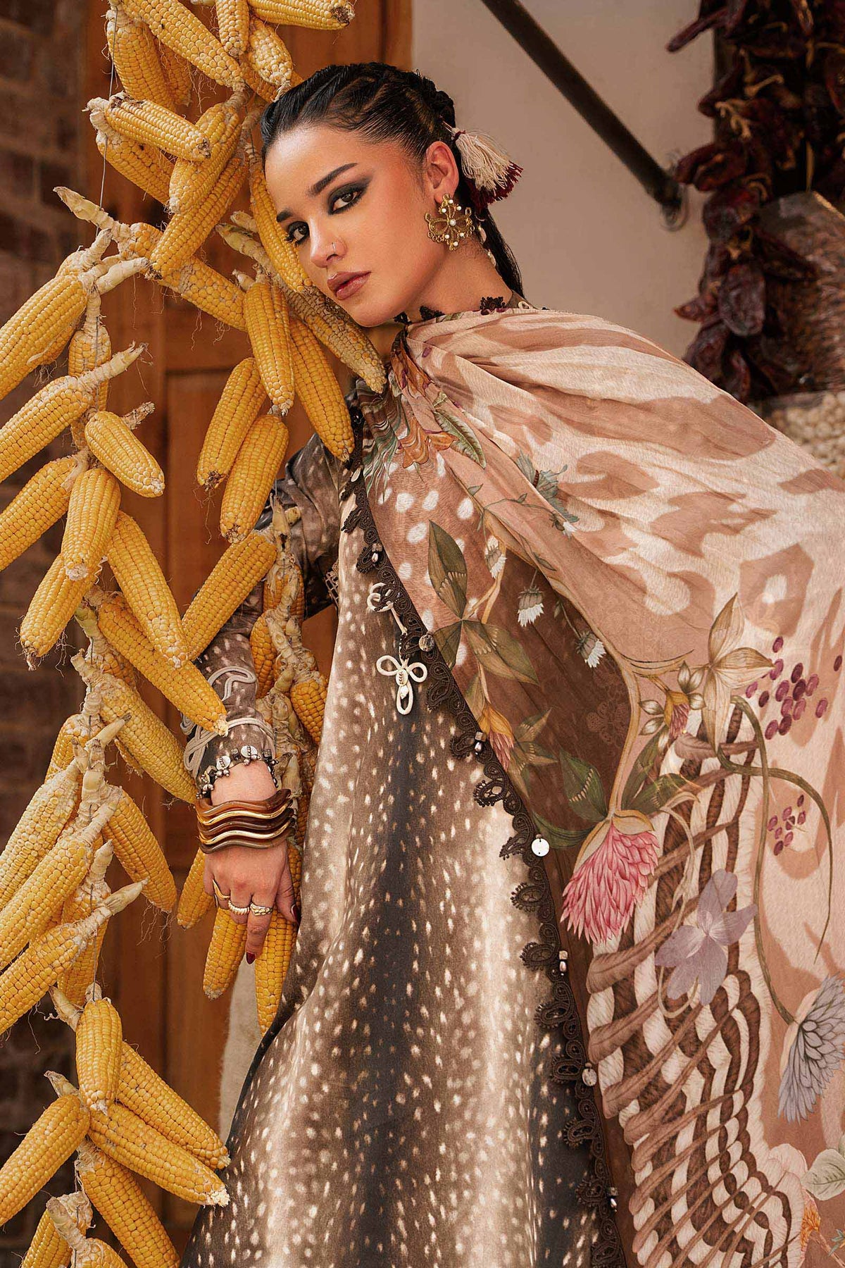 3 Piece Unstitched Embroidered Linen Suit