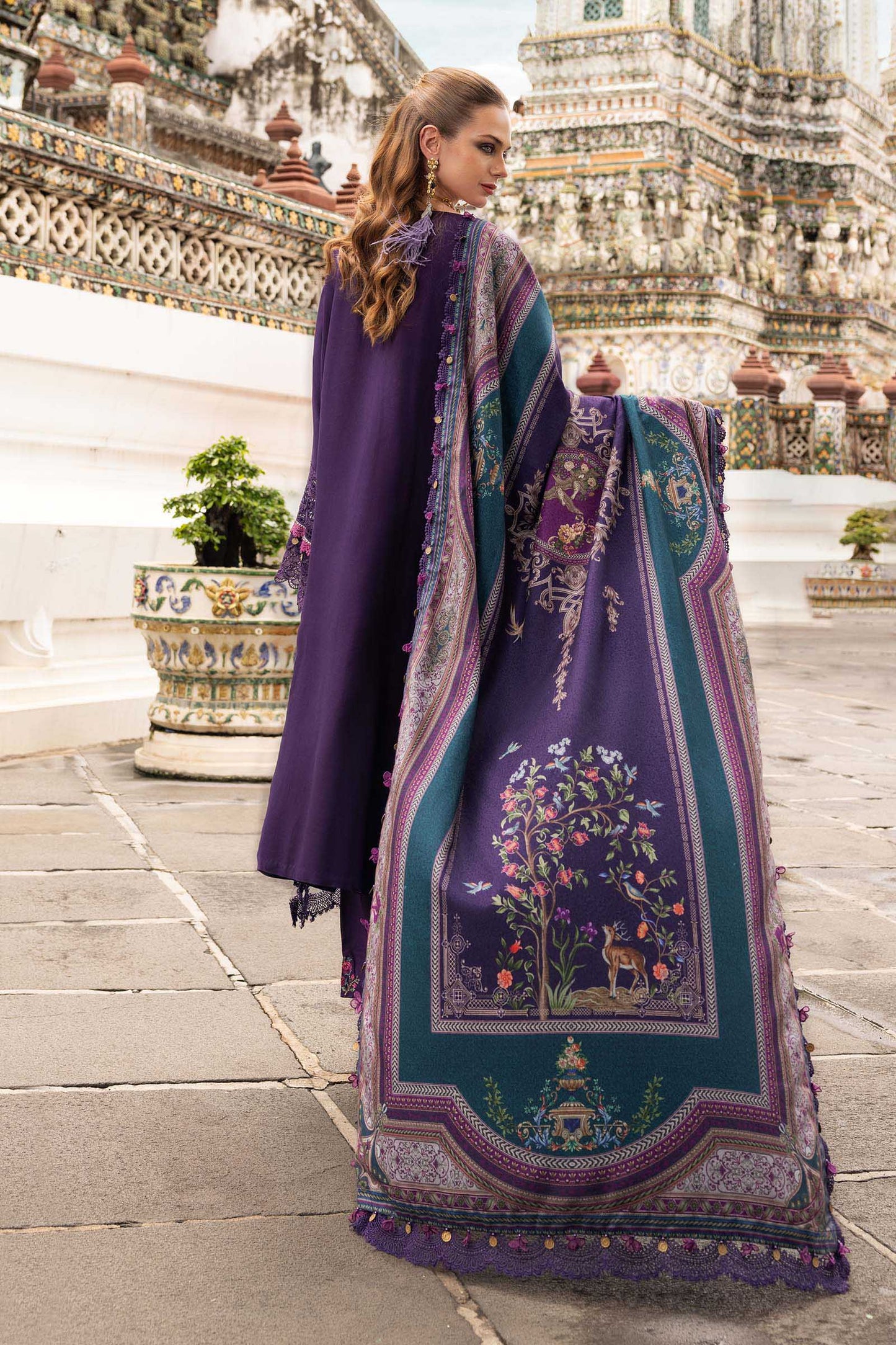 3 Piece Unstitched Embroidered Twill Linen Suit