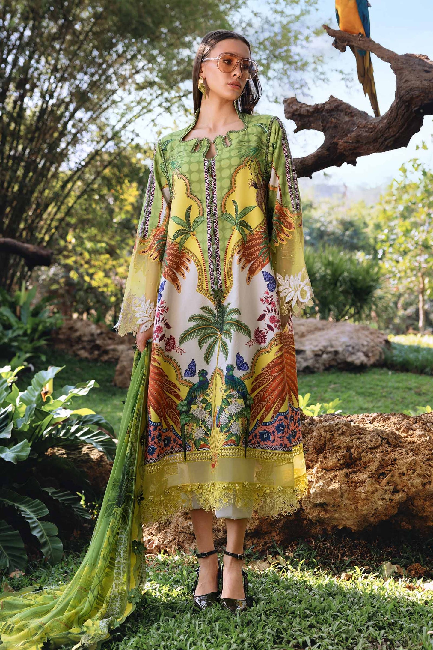 3 Piece Unstitched Embroidered Lawn Suit
