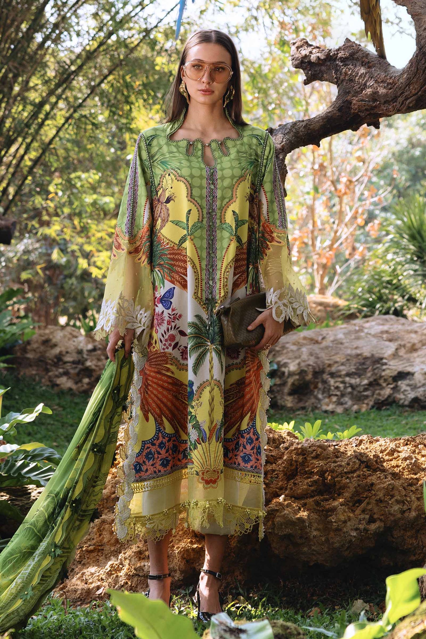 3 Piece Unstitched Embroidered Lawn Suit