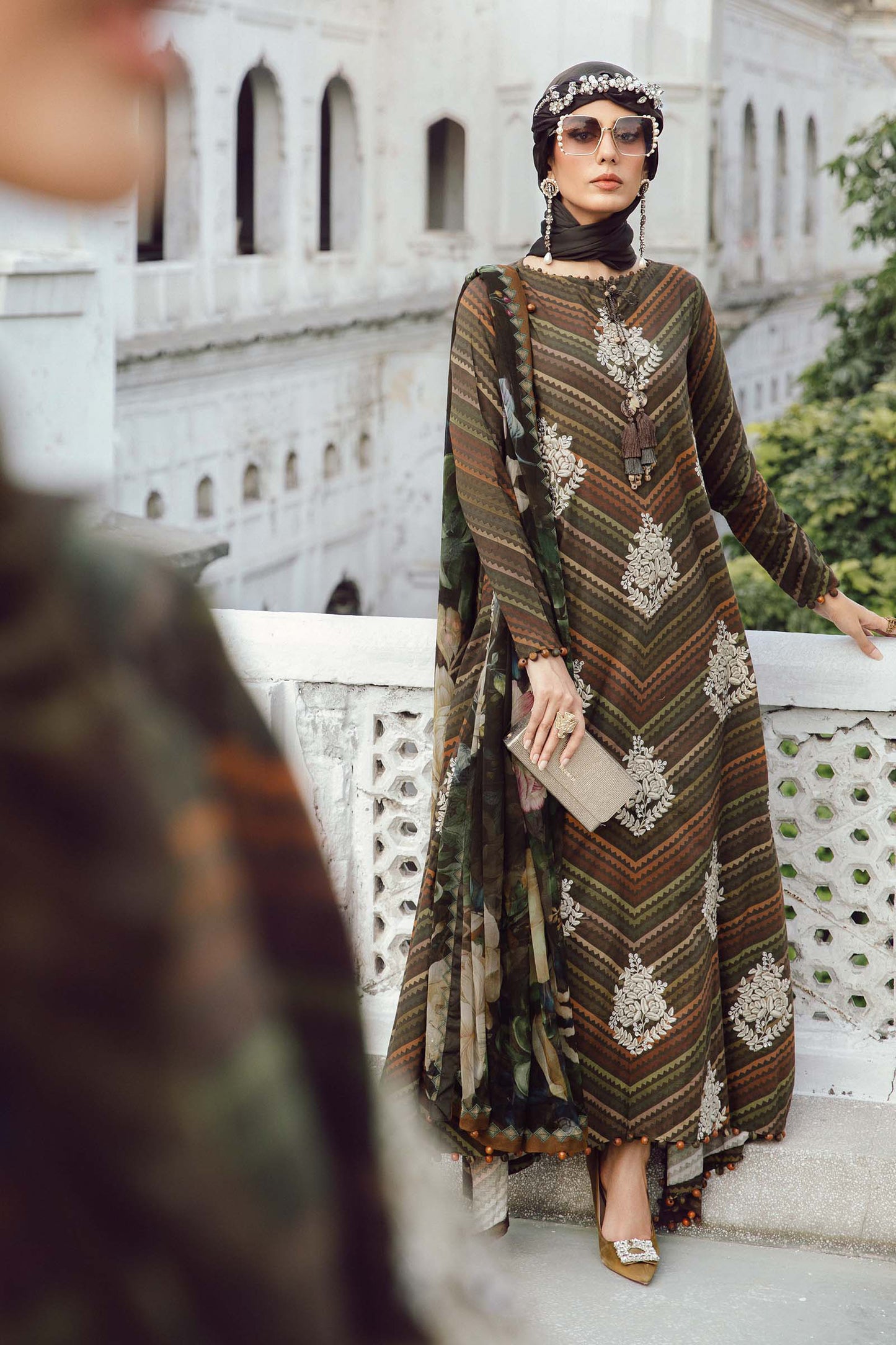 3 Piece Unstitched Embroidered Cambric Suit | MPT-2705-B