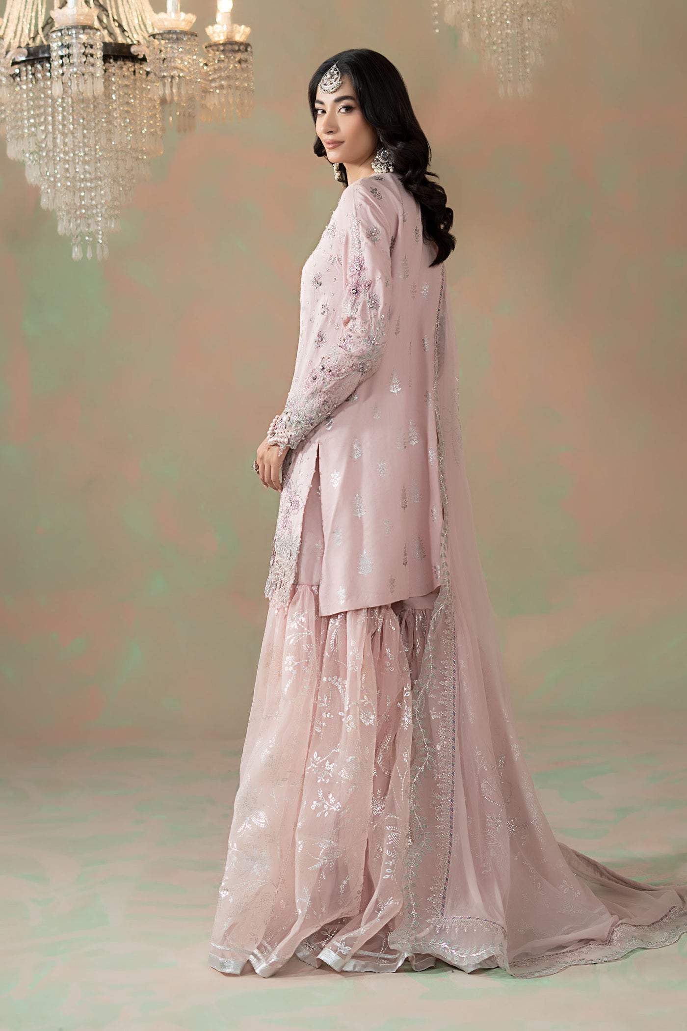 3 Piece Embroidered Raw Silk Suit