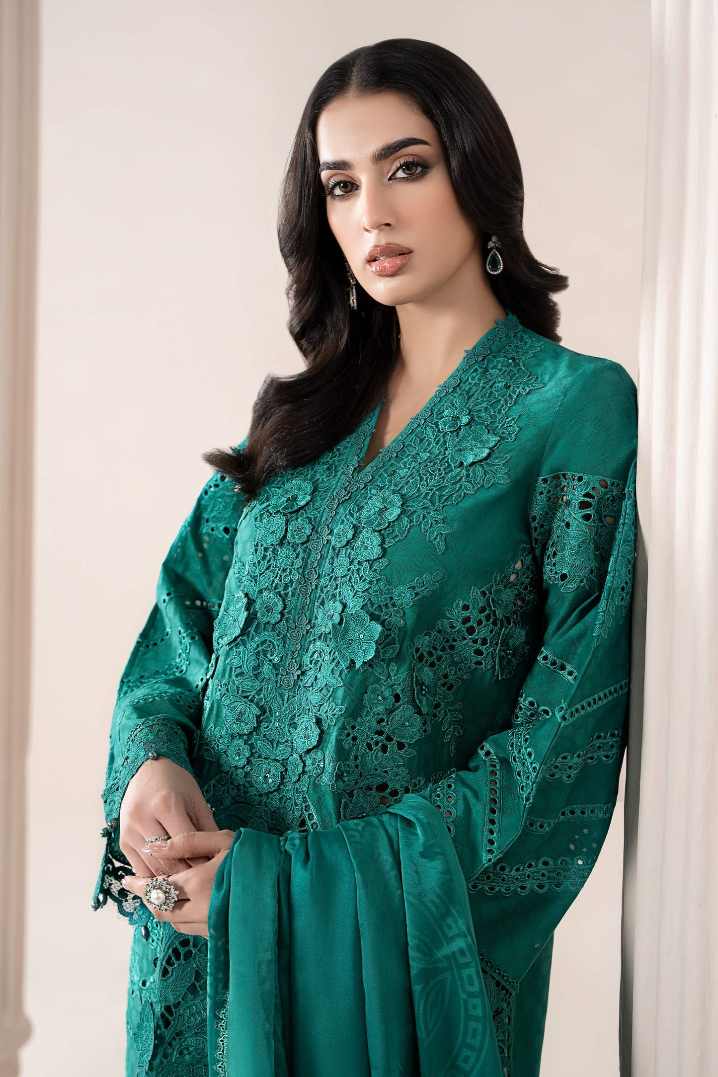 3 Piece Embroidered Jacquard Lawn Suit | ELS-25-05