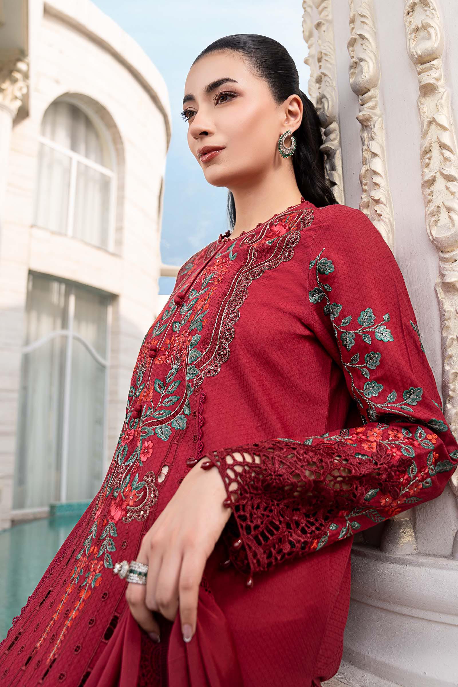 3 Piece Embroidered Jacquard Lawn Suit