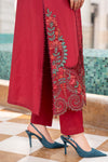 3 Piece Embroidered Jacquard Lawn Suit