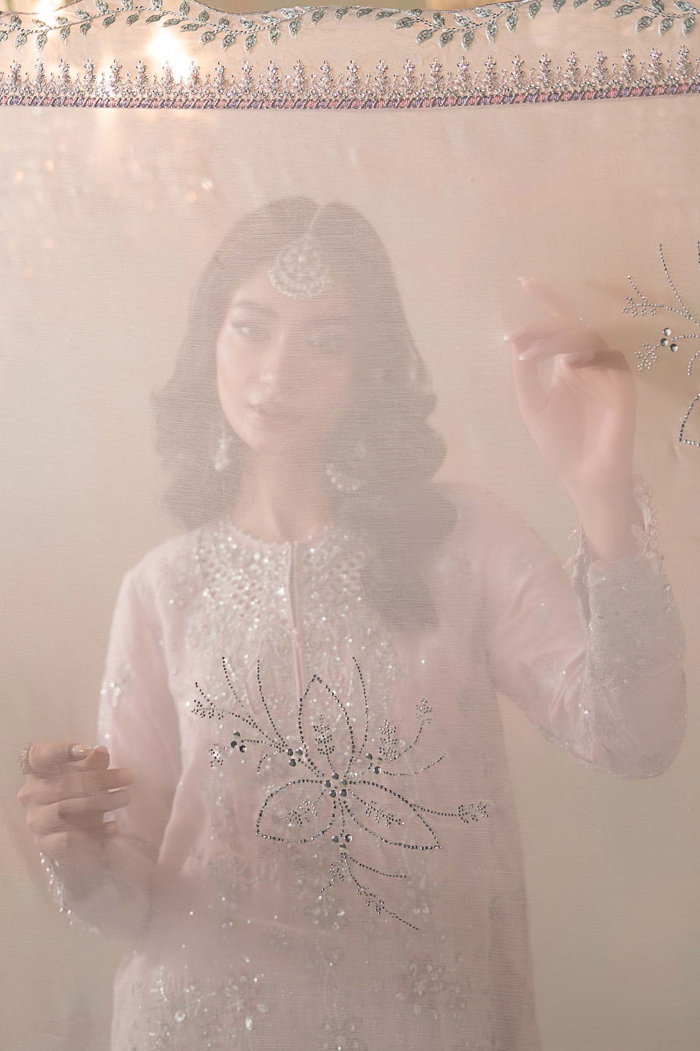 3 Piece Embroidered Raw Silk Suit