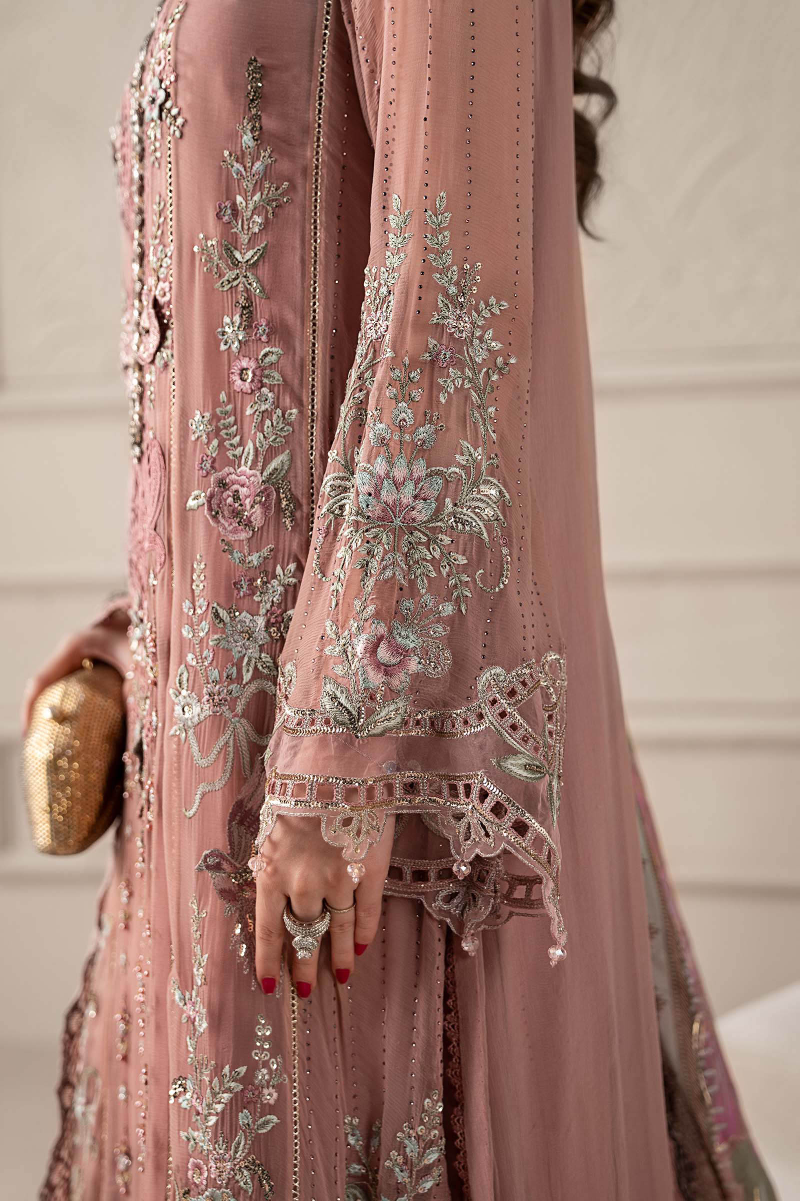 3 Piece Embroidered Chiffon Suit | MCS-25-105
