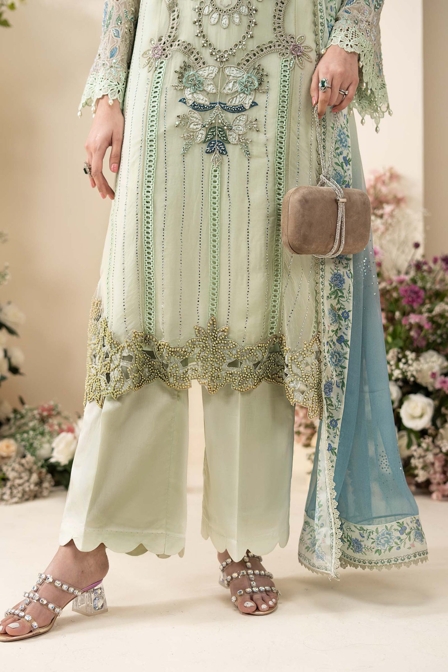 3 Piece Embroidered Chiffon Suit