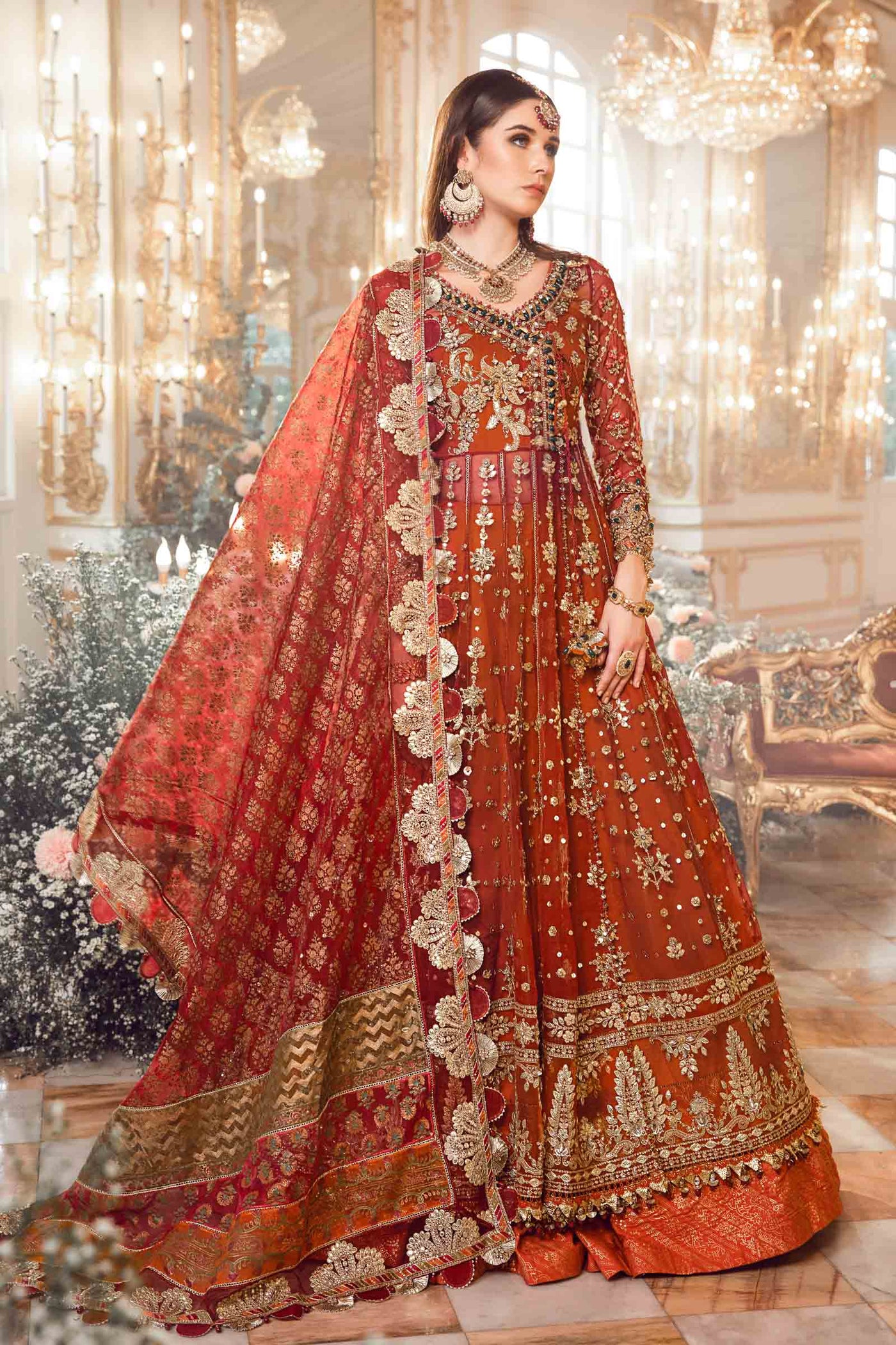 Unstitched Mbroidered | Maroon BD-2705
