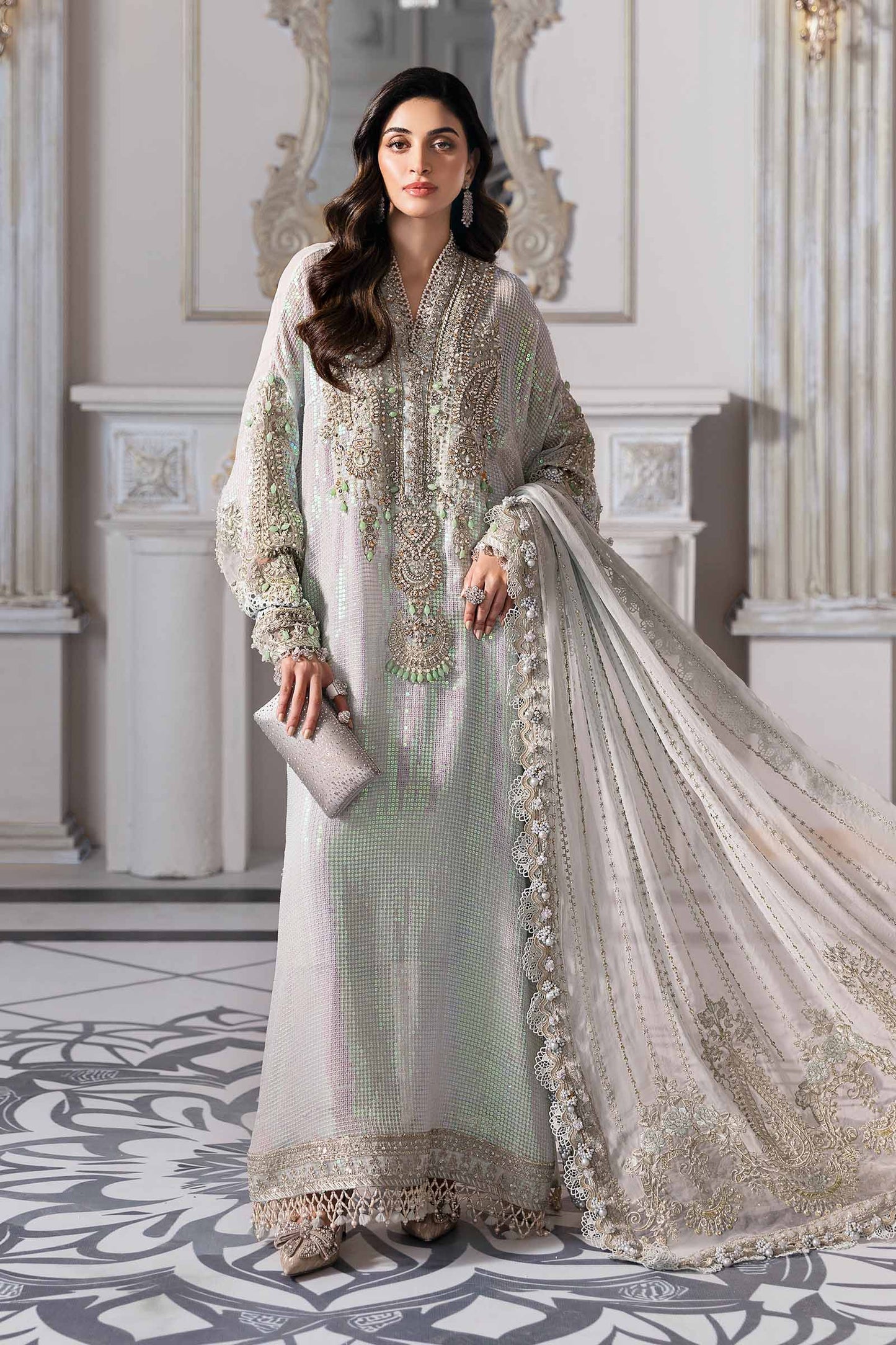 3 Piece Unstitched Embroidered Chiffon Suit | BD-3005