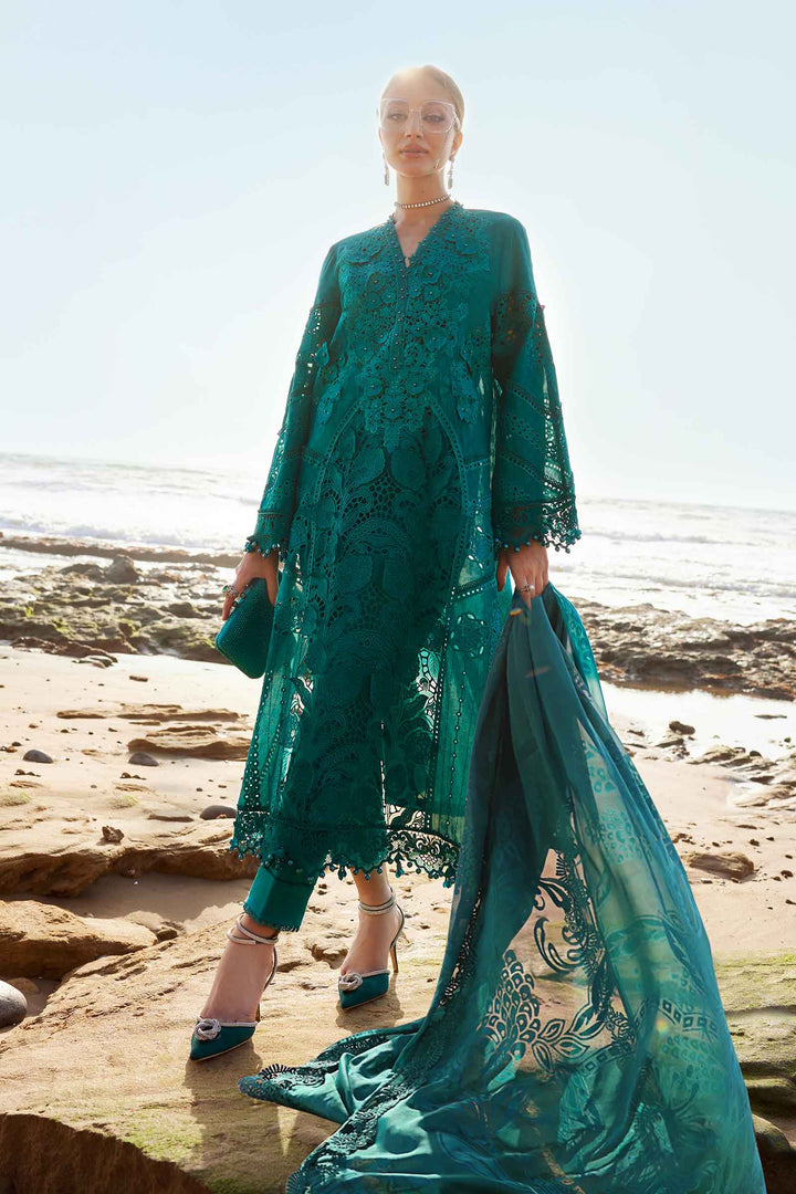 3 Piece Unstitched Embroidered Organza Lawn Suit | EID LAWN-25-05 Lawn EL02505-999-TQS