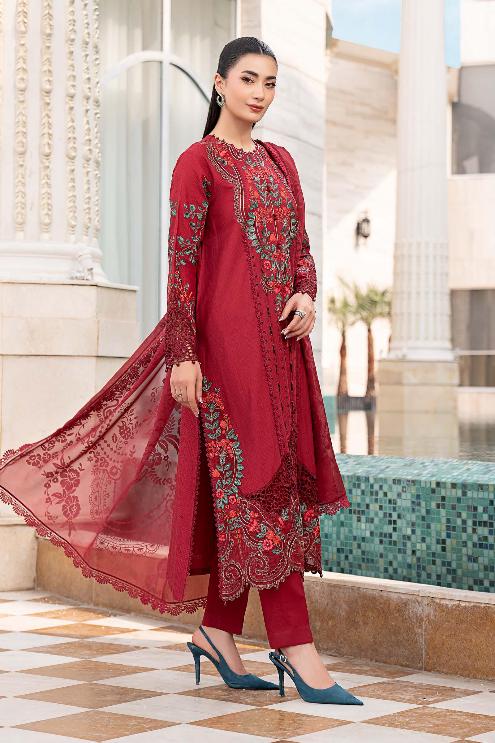 3 Piece Embroidered Jacquard Lawn Suit
