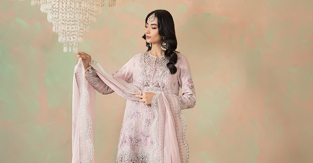 3 Piece Embroidered Raw Silk Suit