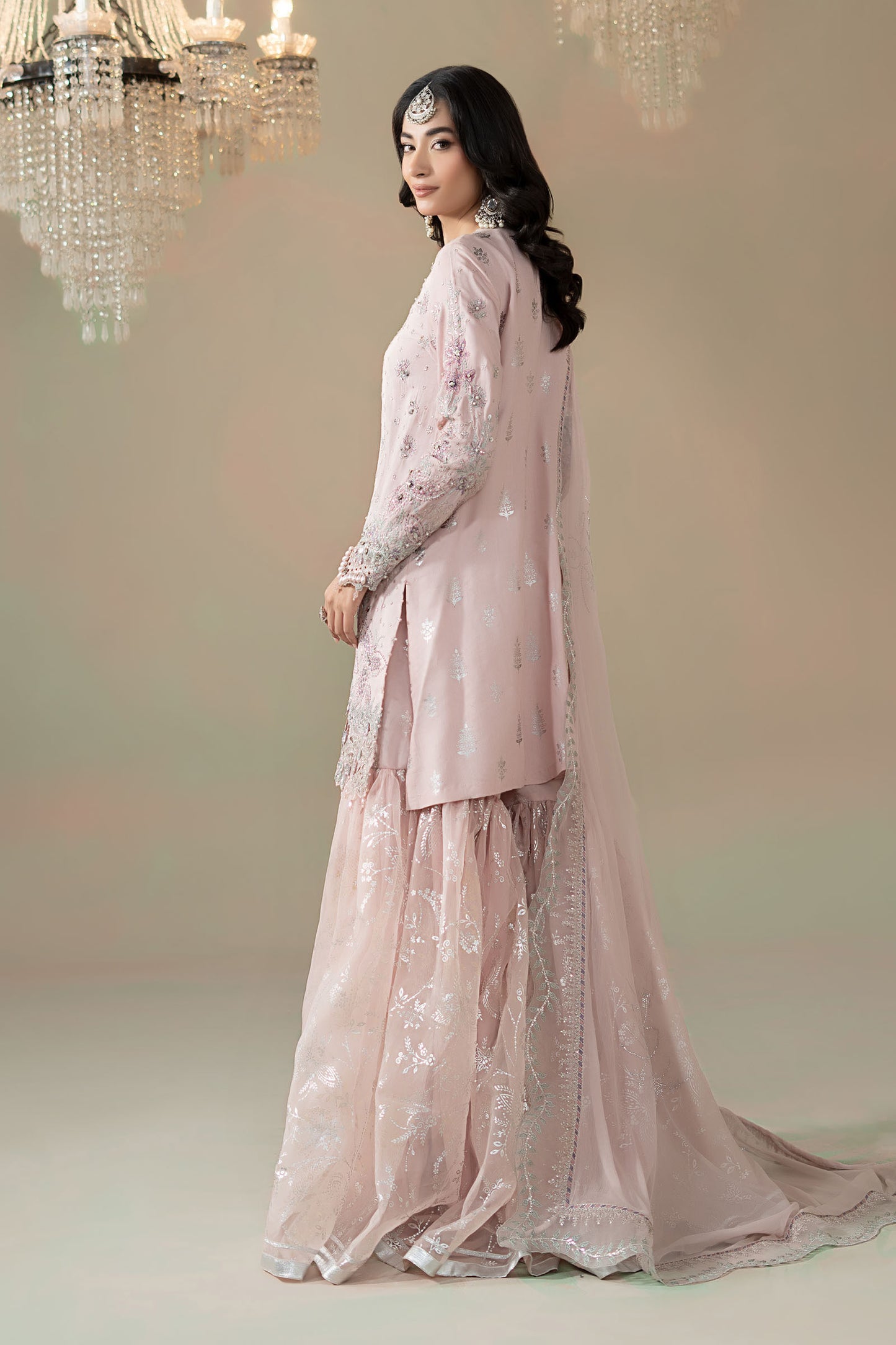 3 Piece Embroidered Raw Silk Suit
