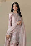 3 Piece Embroidered Raw Silk Suit