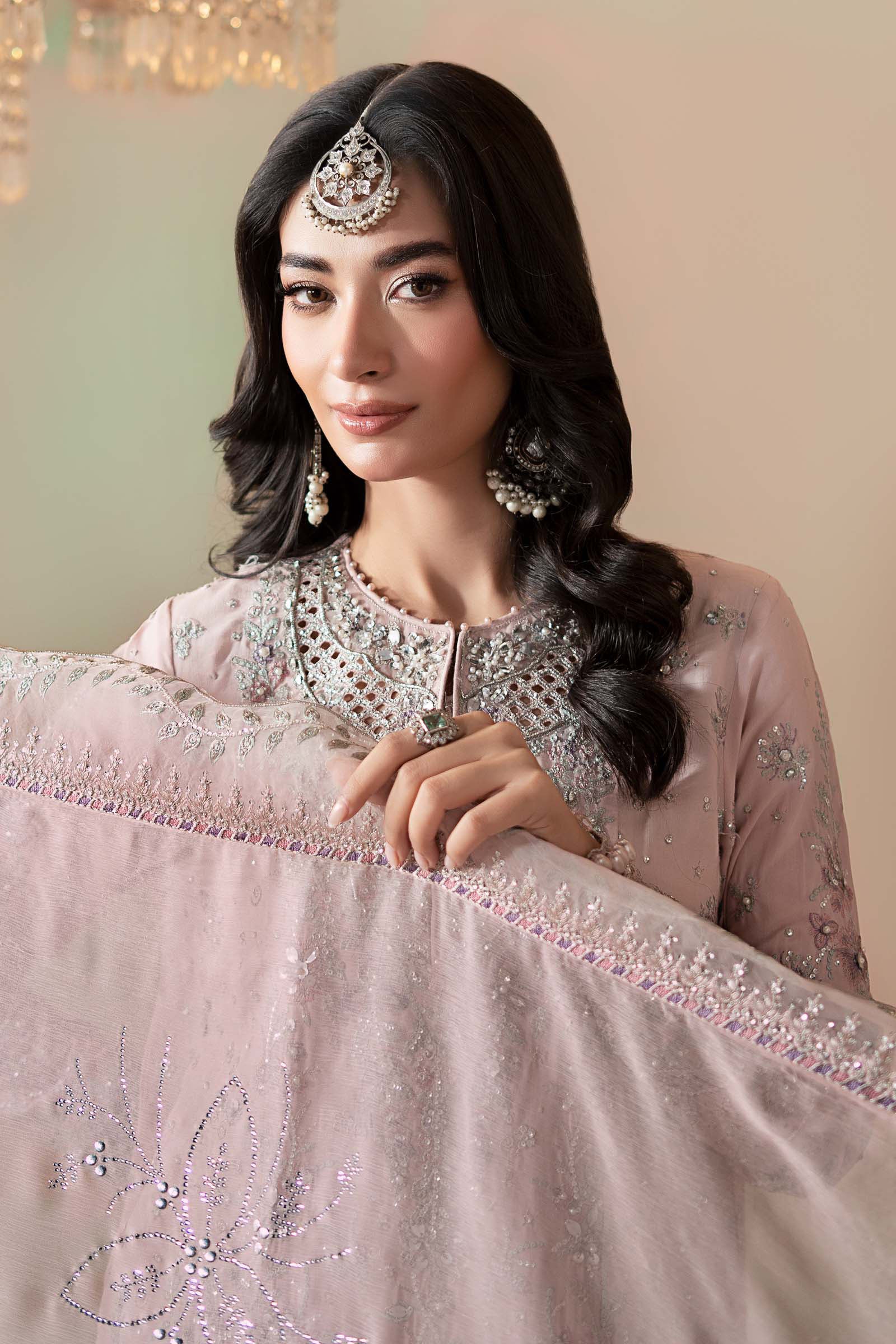 3 Piece Embroidered Raw Silk Suit