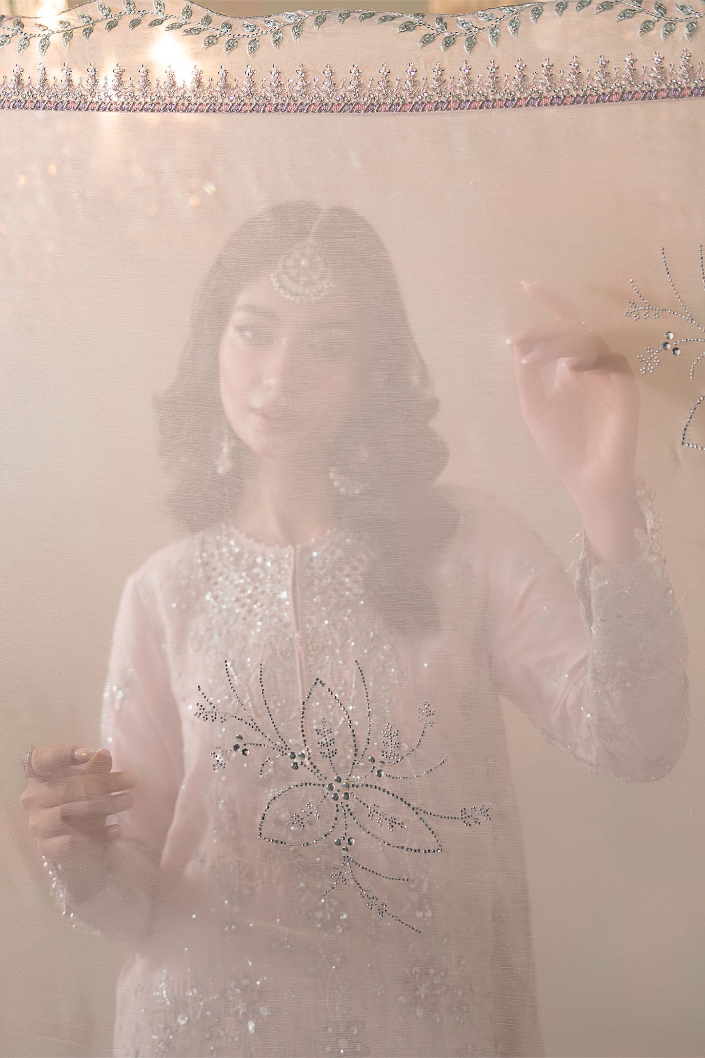 3 Piece Embroidered Raw Silk Suit