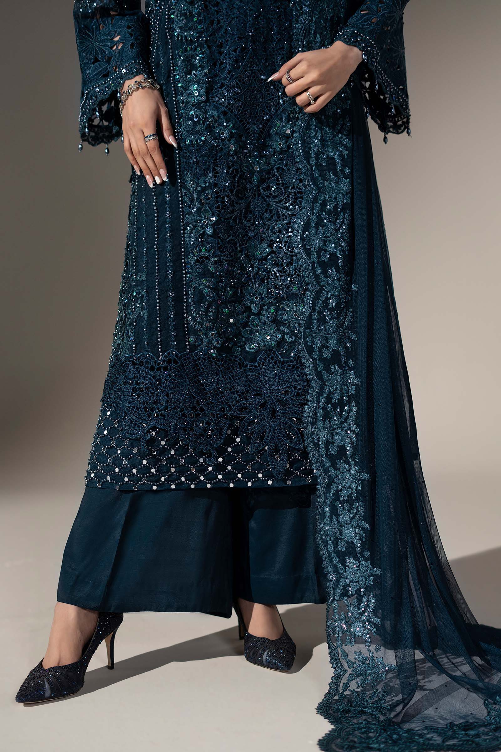 3 Piece Embroidered Organza Suit