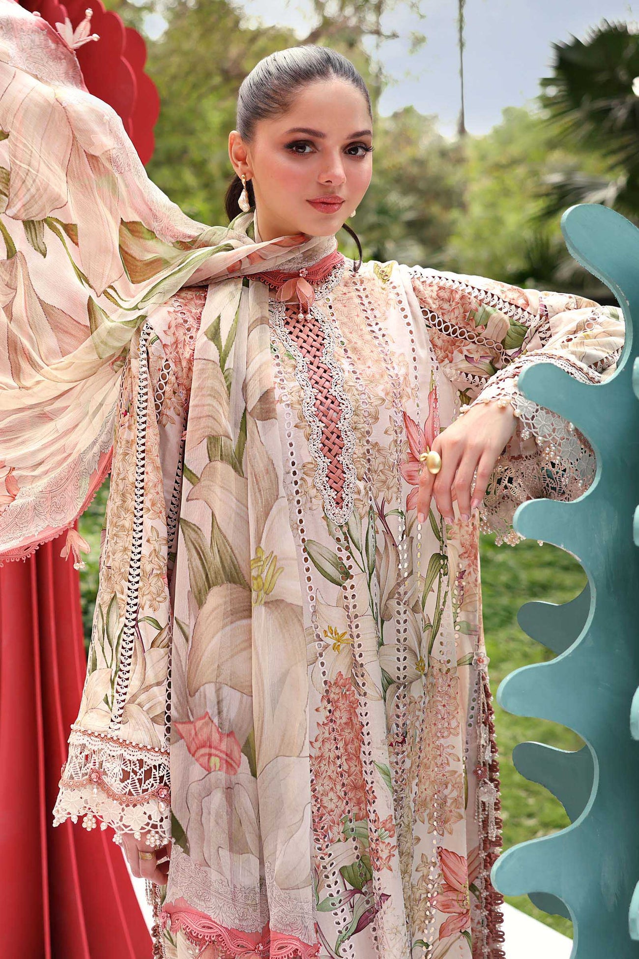 3 Piece Unstitched Embroidered Lawn Suit