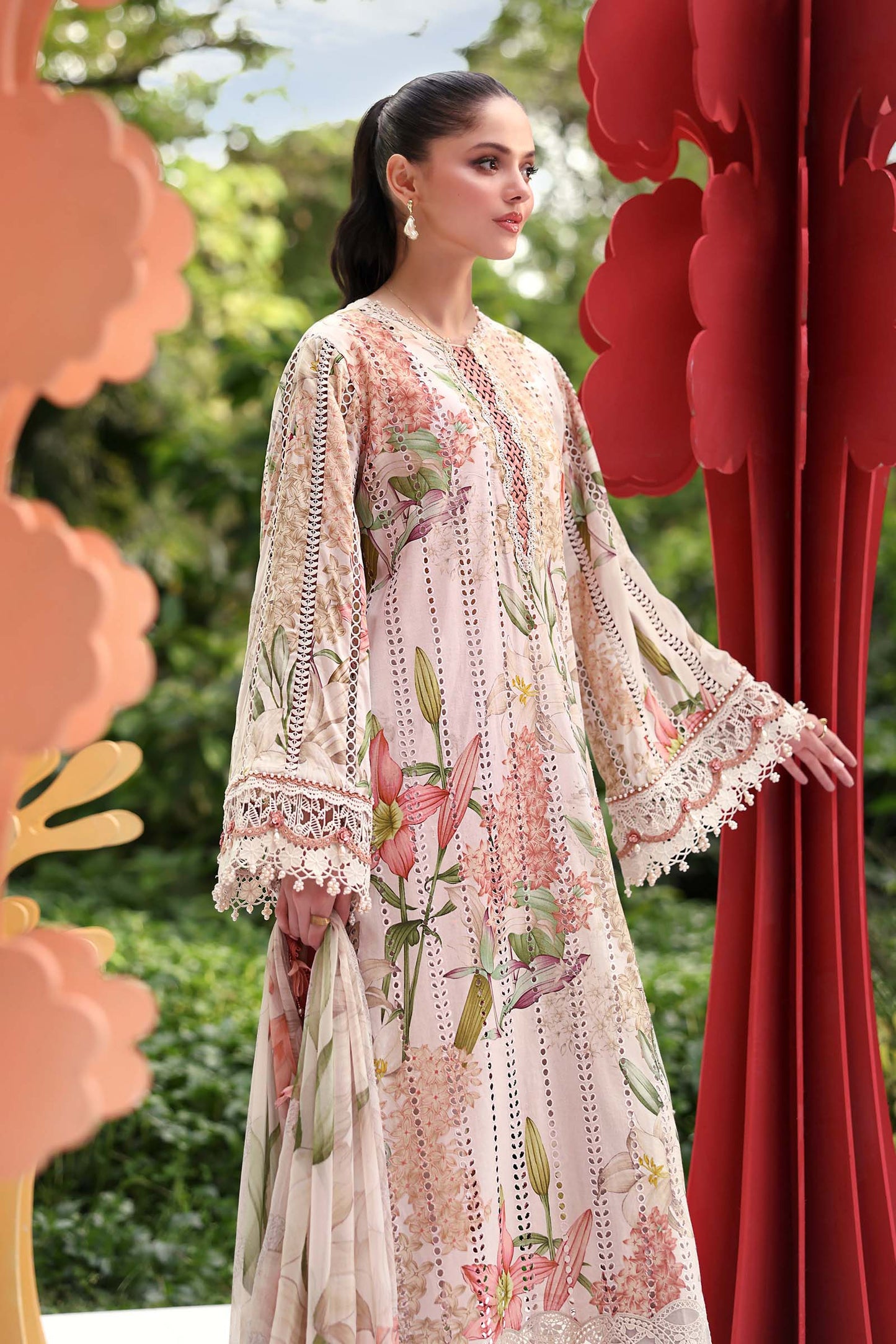 3 Piece Unstitched Embroidered Lawn Suit