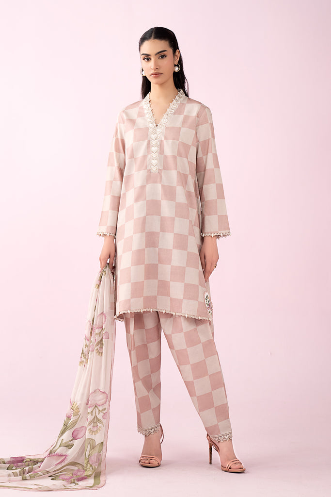 Maria B 3 Piece Embroidered Lawn Suit, view 1