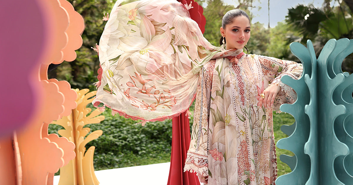 3 Piece Unstitched Embroidered Lawn Suit