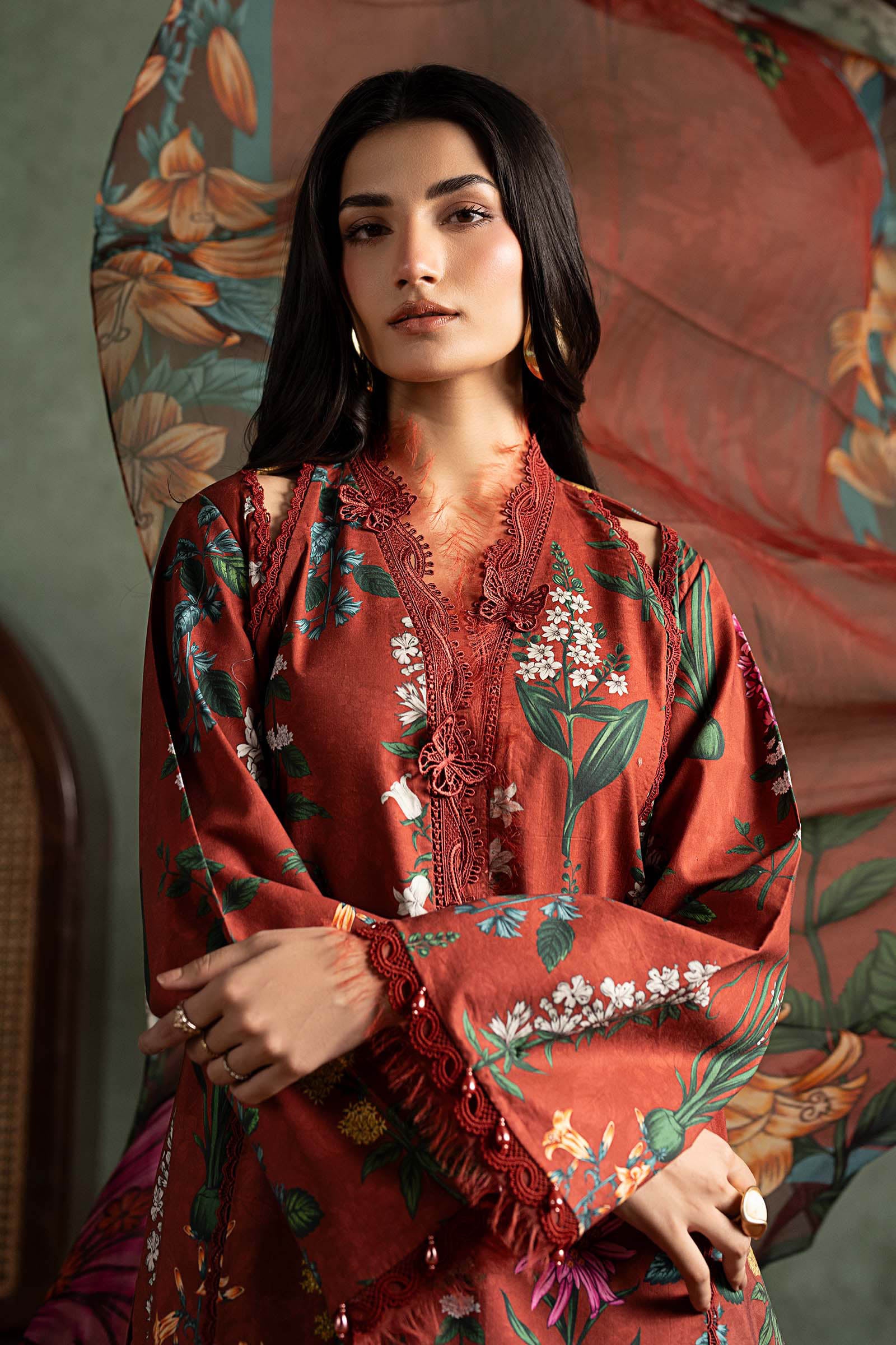 3 Piece Embroidered Cambric Suit