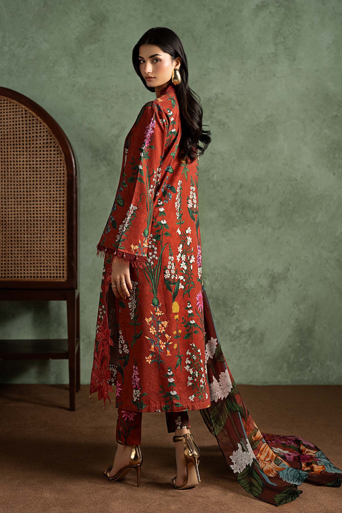 3 Piece Embroidered Cambric Suit