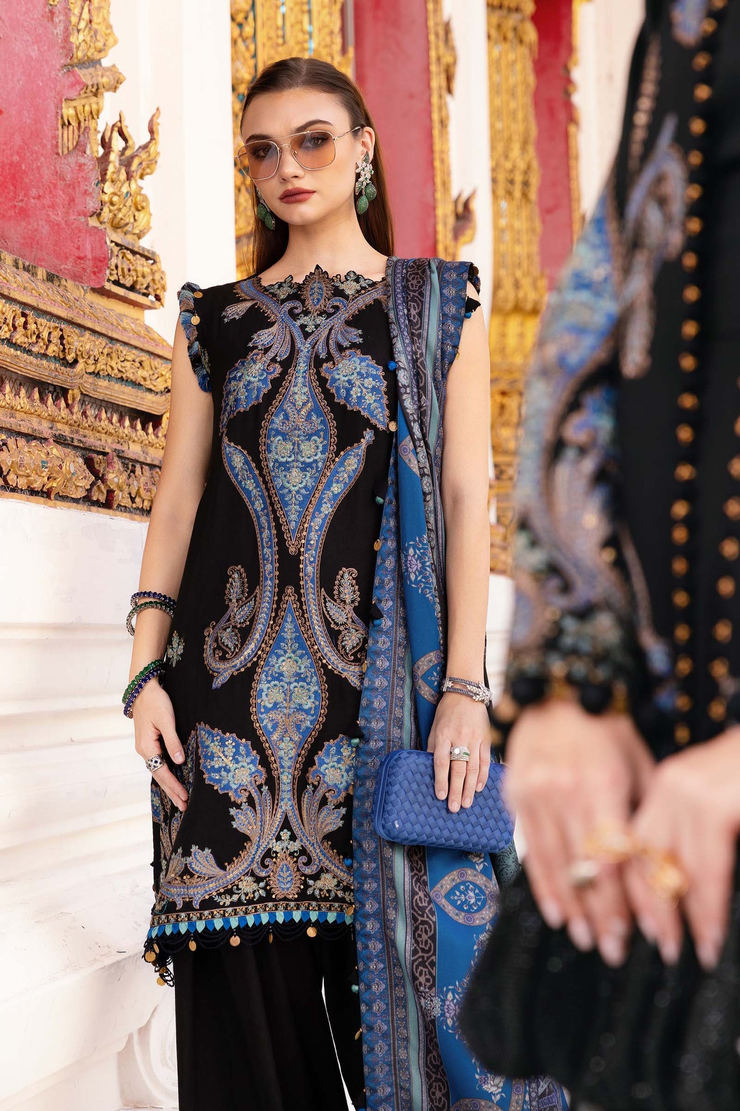3 Piece Unstitched Embroidered Twill Linen Suit