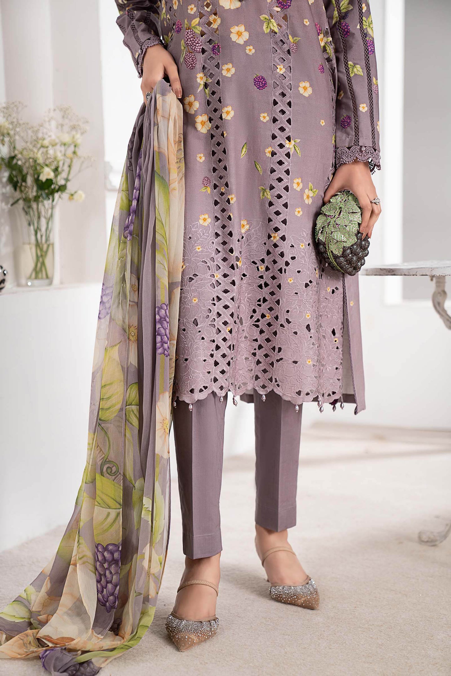 3 Piece Embroidered Cambric Suit