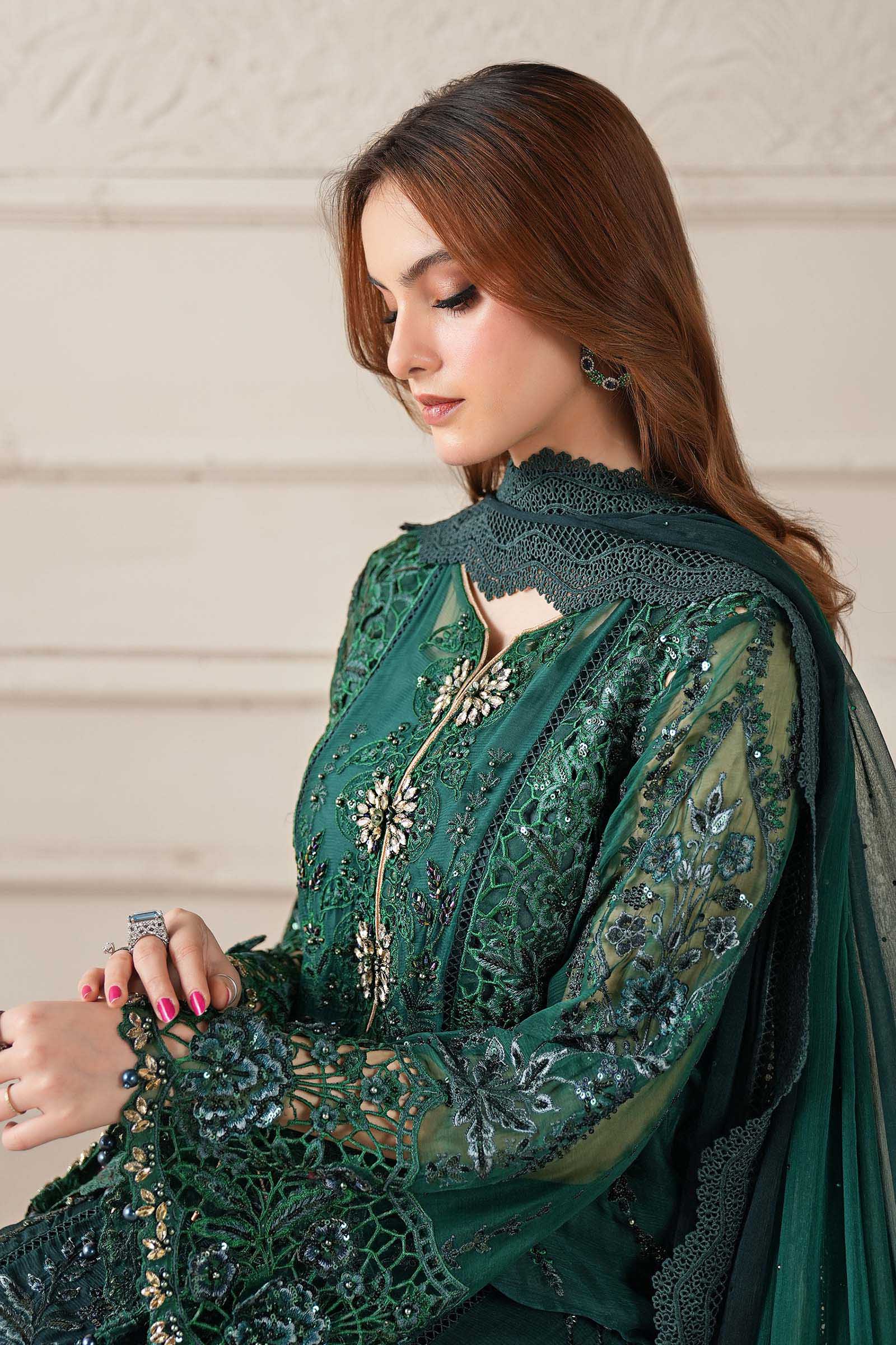 3 Piece Embroidered Chiffon Suit | MCS-25-106